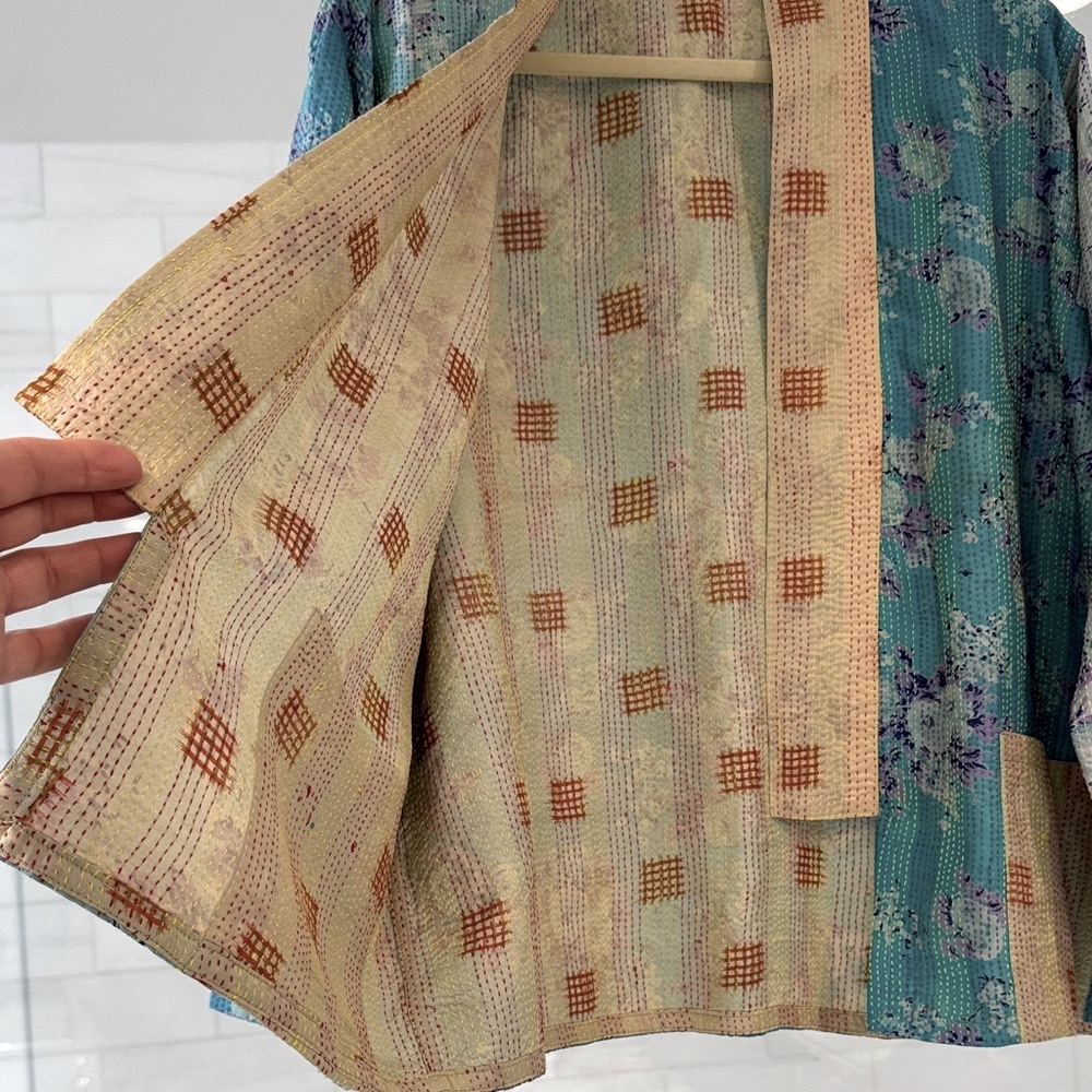 Handcrafted & Reversable Floral Patchwork Kimono … - image 4